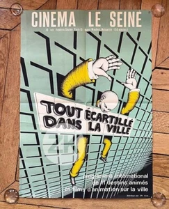 CINEMA LE SEINE Movie Theatre Paris 5e Films Animation MEYRIER Affiche 1970s - Picture 1 of 1