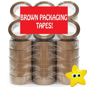 TAPE Rolls Of Brown STRONG Parcel Tape Packing sellotape Packaging 48mm x 66m  - Picture 1 of 4