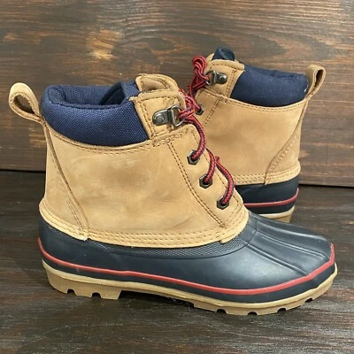 Botas de pato impermeables Lands End zapatos azul marino tostado rojo para mujer talla 6M 39432 Foto 1 de 4