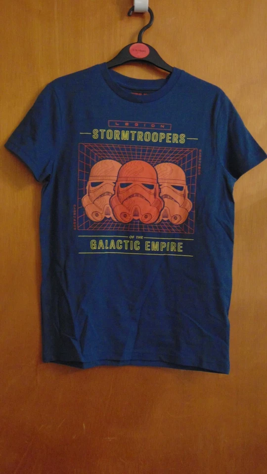 M&S Star Wars Top 100%Cotton S/Sleeved 9-10y 140cm Navy/Orange Mix BNWT - Image 1 of 1