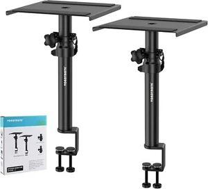 2er Set Studio Monitor Ständer Desktop Lautsprecher Ständer mit Tischklemme - Bild 1 von 7