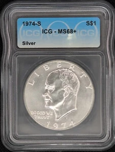1974-S Ike Eisenhower $1 Silver Dollar ICG-MS68+ List for $1050 - Picture 1 of 8