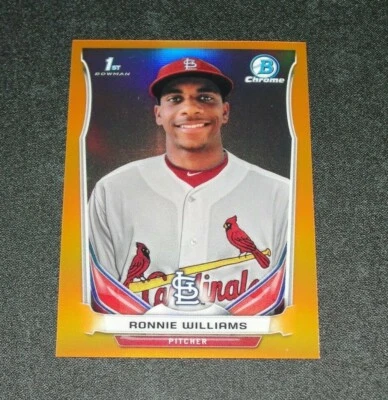 2014 Bowman Chrome RONNIE WILLIAMS #209 Mini Orange Refractor RC/10 CARDINALS - Image 1 of 2