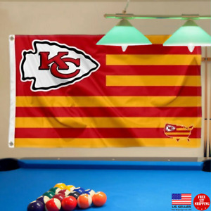 Chiefs FLAG 3X5 Kansas City Banner American Football New USA Shipping Stripes