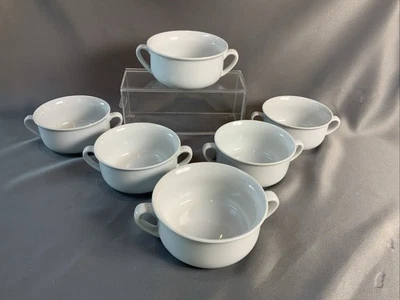Conjunto de 6 tigelas de sopa creme Williams-Sonoma 'Essential White' cabo duplo - Imagem 1 de 4