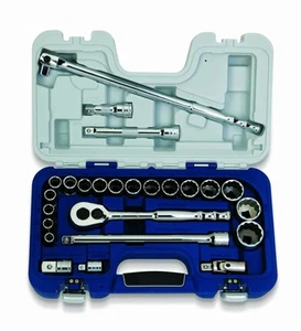 50619 1/2-Inch Drive Metric Basic Tool Set, 25-Piece With Rugged Case, 12-Point - Picture 1 of 1