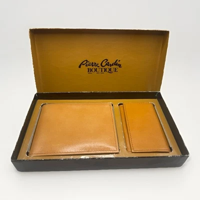 Vintage Pierre Cardin Light Brown Bifold Wallet And Key Holder Leather New Box - Image 1 of 4
