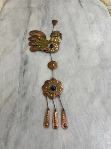 CESAR VASQUEZ CHILE VTG Brass Copper Enamel Bird Mobile Wall hanging sculpture - Picture 1 of 9