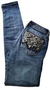 Miss Me Girls Jeans Skinny Size 12 Embellished Pocket Grunge Punk Y2K JK773252 - Picture 1 of 11