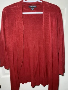 Designers Original Red Knit Open Front Red Cardigan Sweater XL - Picture 1 of 3