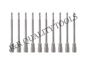 10 pz. Pacchetto di sgancio/cambio rapido driver setter dadi magnetici lunghi 7/16"" x 6 - Foto 1 di 1