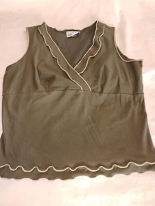 VTG Fashion Bug Sz XL Olive Green Sleeveless Top In Amazing Condition - Picture 1 of 4