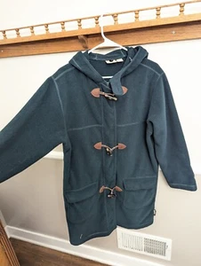 Vintage WOOLRICH Long Women’s Dark Green Faux-Wool Jacket Coat USA Small Hood - Picture 1 of 16
