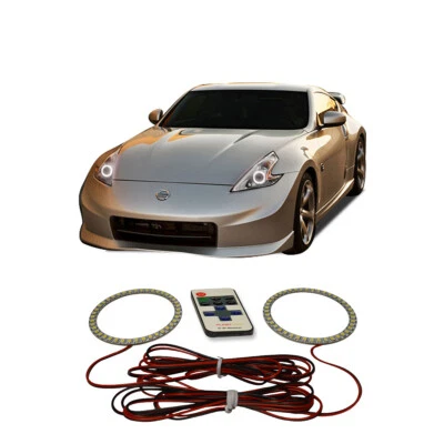Kit de anillo de halo de faros LED RF blanco brillante para Nissan 370z 09-16 Foto 1 de 3