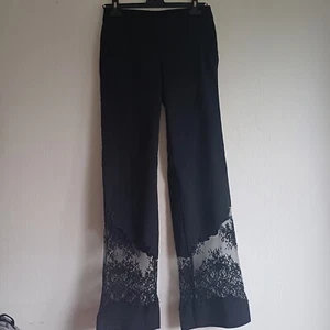 RED Valentino Black Lace Straight Leg Trousers Dress Pants Size 40 - Picture 1 of 7