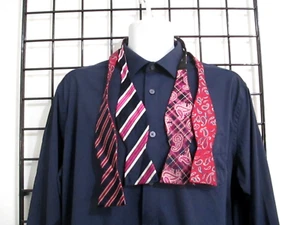 THE TIE BAR + SADDLEBRED  ๐ฅ  2 PC  REVERSIBLE SILK BOW TIE - Picture 1 of 5