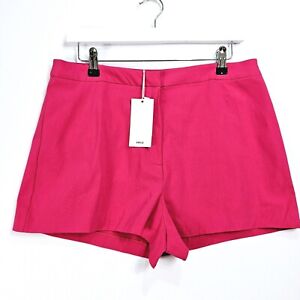 Mango - NEW - High Waist Straight Shorts - Pink - Large