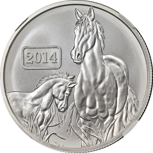 2014 Tokelau Silver $5 Year of the Horse NGC MS70 Early Releases Blue Label - Picture 1 of 4