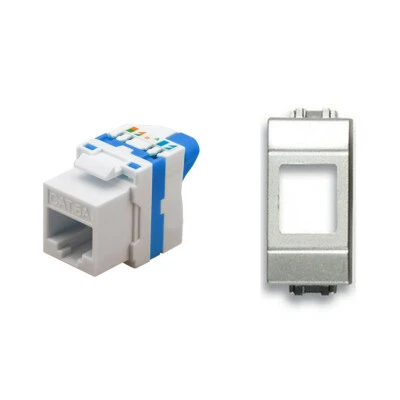 TechLy presa di rete RJ45 UTP CAT.6a tooless + Vimar Idea grigia  - Immagine 1 di 4