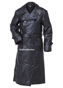 Gabardina de cuero alemán Segunda Guerra Mundial - Hecha a tus tallas - Imagen 1 de 2