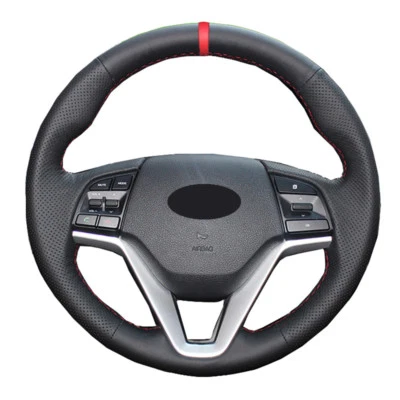 Hágalo usted mismo cubierta del volante del coche para Hyundai Tucson 3 2015 2016 2017 2018 2019 Foto 1 de 4