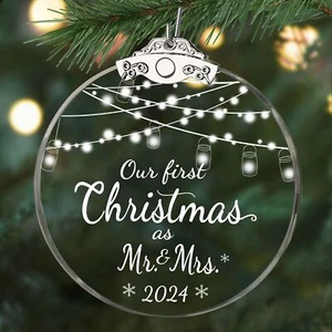Wedding Gifts for Couples First Christmas Married Ornaments 2024 1st Christma... - Picture 1 of 6