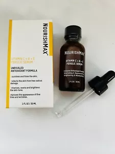 NourishMax VITAMIN C + B + E + FERULIC SERUM~Factory Sealed -Free Prority Mail - Picture 1 of 4