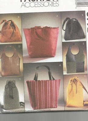 3772 McCalls Sewing Pattern UNCUT Bags Totes Purses Fashion Accessories - Image 1 of 4