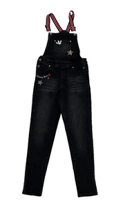Wonder Nation girls jeans overalls pants black size L (10-12) - Picture 1 of 11