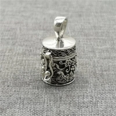 925 Sterling Silver Lotus Duck Locket Pendant Love Prayer Memory Box for Yoga - Image 1 of 4