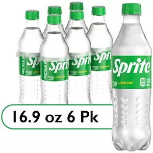 Sprite Lemon Lime Soda Pop Soft Drink 16.9 fl oz 6 Pack Bottle Limited Rare New - Picture 1 of 6