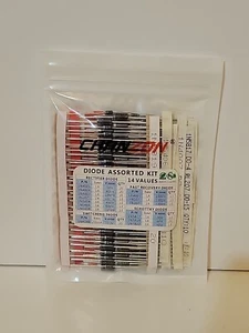 Verschiedene Dioden 200 Stück 3,3V - 27V14 Werte 1/2W 0,5W verschiedene Kit Sortiment Set - Bild 1 von 2