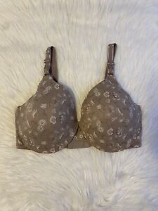 Warner’s Bra Womens Size 38D Floral Lightly Lined Underwire Back Closure