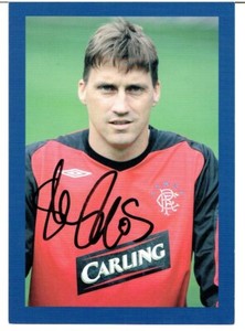 Stefan Klos   -  hand  SIGNED OFFICIAL Glasgow Rangers  CARD