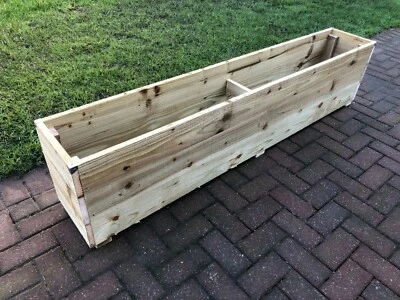 wooden garden planter 2ft to 6ft Rustic Super JUMBO EXTRA LARGE Long Trough - Image 1 of 4