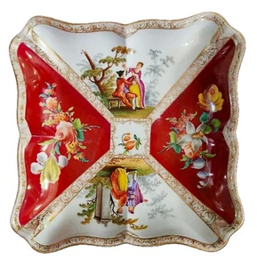 Cuenco de porcelana, plato, Meissen, espadas cruzadas, Wattau, clásico, 9,5" - Imagen 1 de 11
