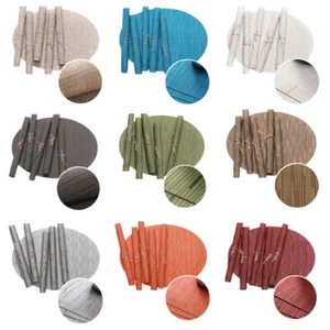 5 PCS Tableware Pad Dining Oval Placemat Non-Slip Heat Insulation Kitchen Mat - Picture 1 of 15