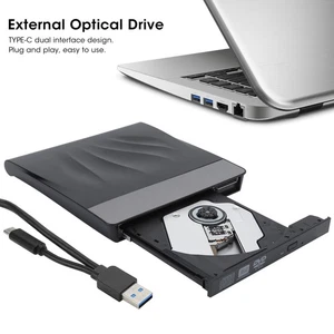 Type‑C External Optical Drive Mobile Dual‑Port Usb3.0 For Os X Universal BAJ - Afbeelding 1 van 15