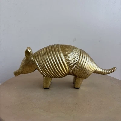 Moderno Pesado Único Decoración Armadillo Escultura Estatuilla Animal Dorado Figura #87 Foto 1 de 4
