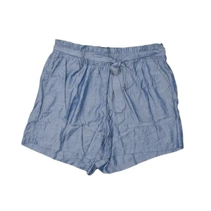 NEW Torrid Plus Size 1 Bermuda Shorts Blue Rayon Solid Drawstring Pockets - Picture 1 of 7