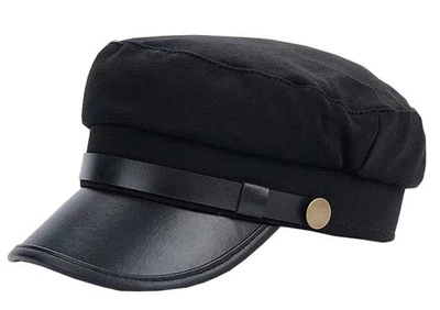 Mens Womens Newsboy Cap Yacht Captain Sailor Hat Cabbie Baker Boy Peaked Bere... - Image 1 of 4