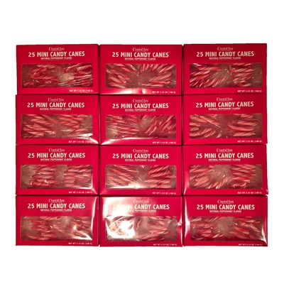 300 Mini Candy Canes Coastal Bay Confections 12 Boxes of 25 Canes FREE SHIPPING - Image 1 of 4