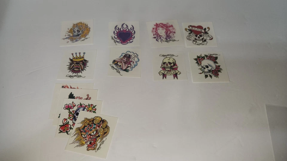 Lote de 12 tatuajes temporales pequeños Ed Hardy 11/2 pulgadas Savvi Foto 1 de 1