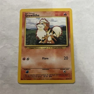 GROWLITHE - 28/102 - Base Set - Pokemon Card - NM VTG - Picture 1 of 10