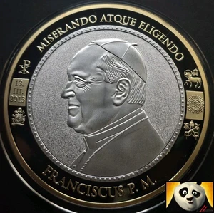 LARGE 70mm Civitas Vaticana Pope Francis Franciscus Pontifices Proof Medal - Picture 1 of 8