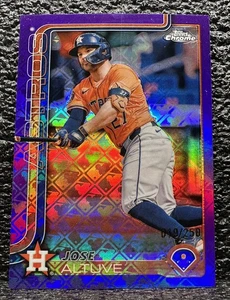 2025 Topps Chrome Baseball Purple Logofractor - 77 Jose Altuve /250 - Picture 1 of 2