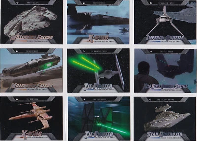 STAR WARS 2016 TOPPS EVOLUTION OF SHIPS & VEHICLES INSERT SET EV1-EV18 (18) - Image 1 of 4