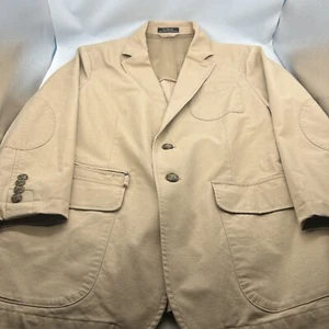 Vintage Men's LL Bean Khaki Blazer Sport Coat Jacket Cotton Size 40 Regular - Picture 1 of 18