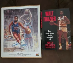 1987 Walt Frazier Hand-Signed Lithograph/print Quaker Oats 4X4 Legends PSA/DNA - Picture 1 of 6