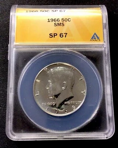 1966 Kennedy Silver Half Dollars SMS! ANACS SP 67! ENN Coins - Picture 1 of 2